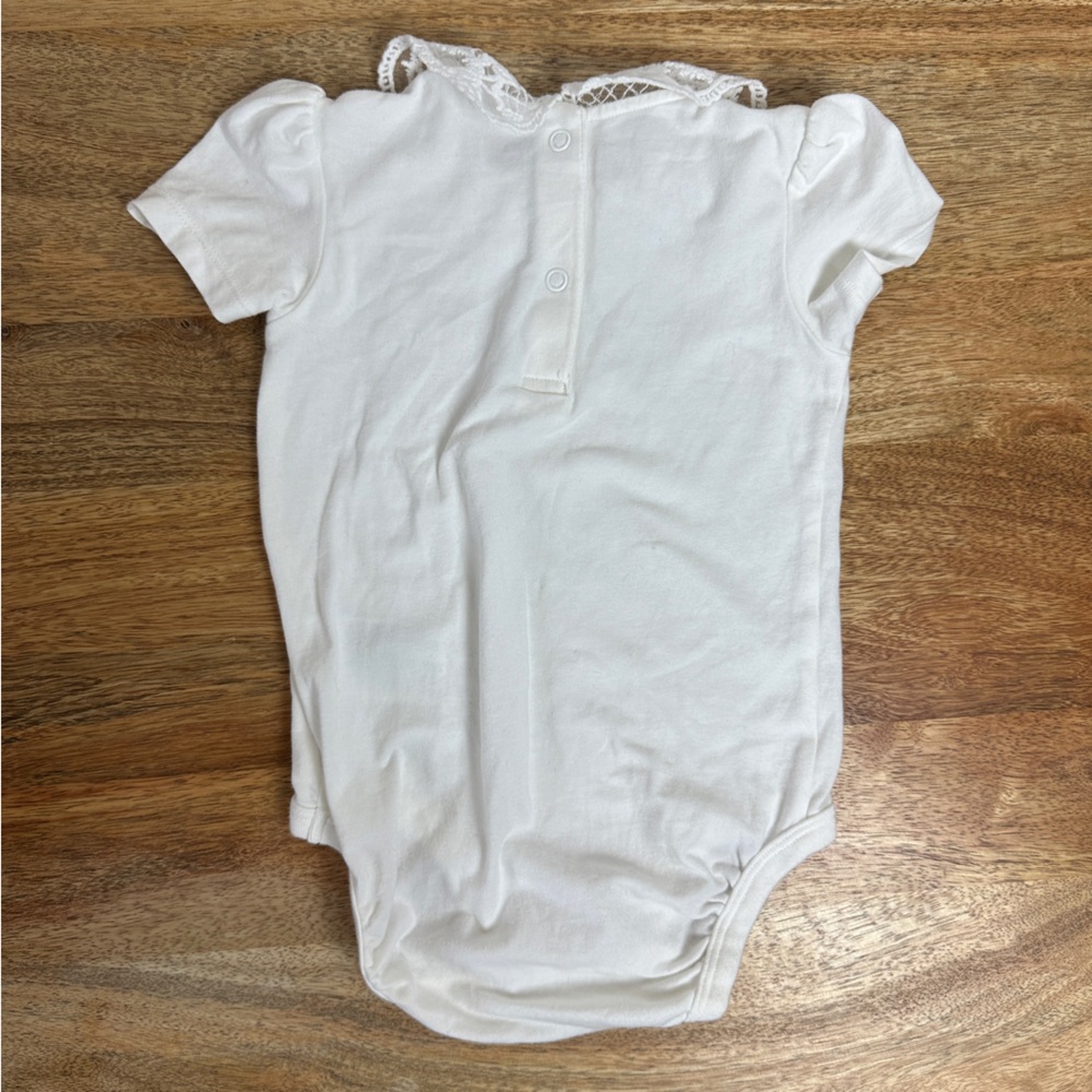 H&M White Ivory Lace Peter Pan Collar Onesie 12-18M - Picture 3 of 3